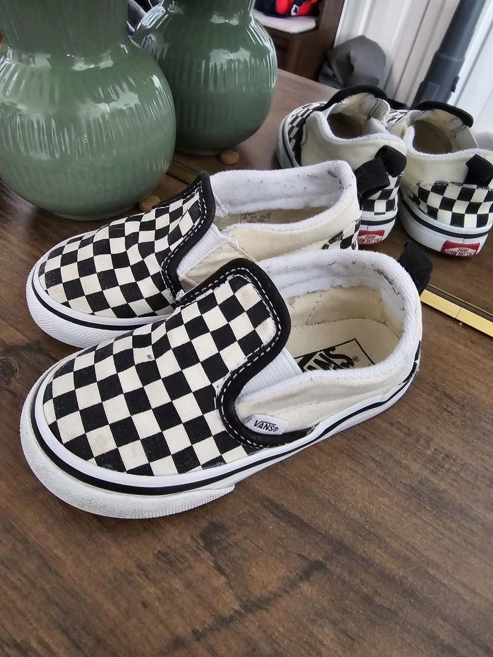 Vans Toddler Checkered Slip-On Sneakers - Size 7.5